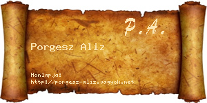 Porgesz Aliz névjegykártya